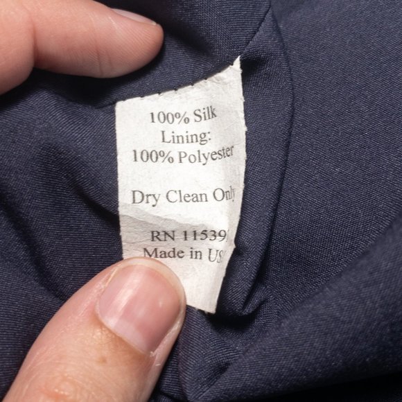 LulaKate 4/6 Silk Shantung Pearl Dress Navy Blue - Picture 7 of 9